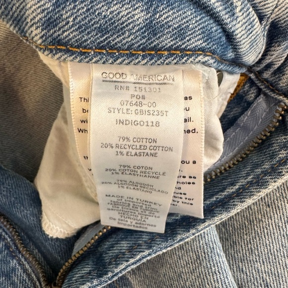 Good American Jeans- Good Icon Highrise Straight Leg Inseam Slit in Indigo- 28 - Picture 9 of 9